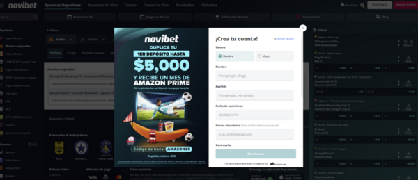 Registro Novibet